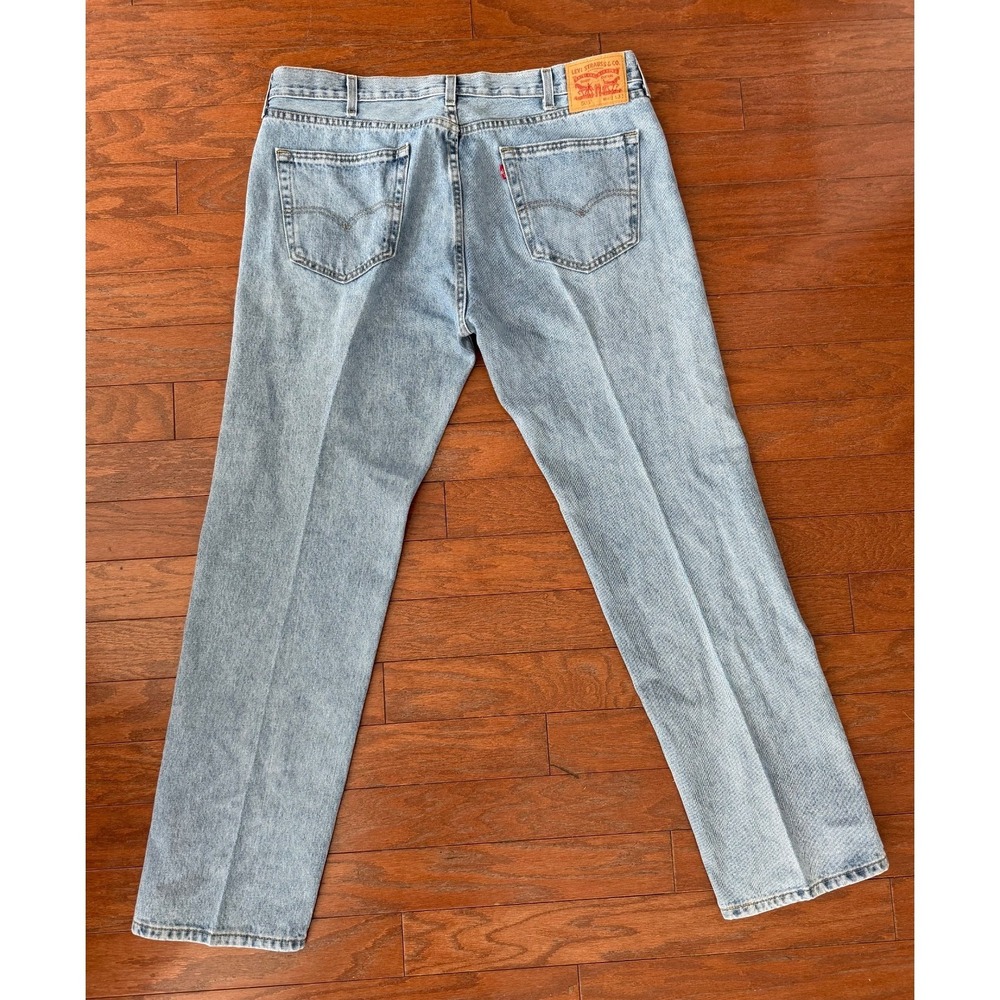 Levis 505 Mens Regular Fit Jeans 40x32 Med Wash Blue Denim Straight Leg Western